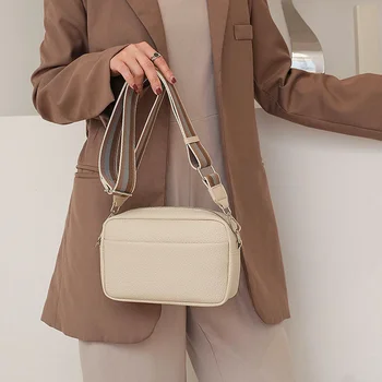 Женские сумки через плечо с широким ремешком, однотонные классические женские сумки, роскошные квадратные женские сумки через плечо для Femele