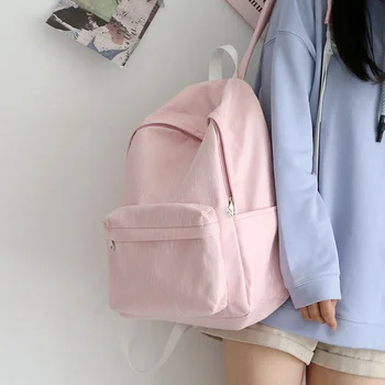 Модный милый рюкзак KUZAI, женские непромокаемые школьные рюкзаки для колледжа, подростковые Женские Однотонные Школьные дорожные сумки в Корейском стиле