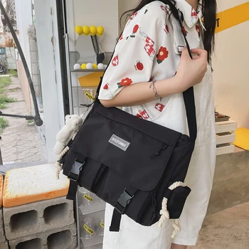 Японская нейлоновая сумка-мессенджер Harajuku, модная повседневная женская сумка через плечо, студенческая учебная сумка большой емкости, портативная для работы