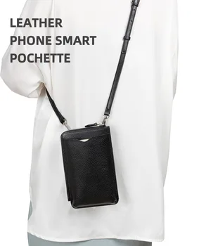 Кошелек из натуральной кожи, портмоне, сумка через плечо, женская сумка, карман для мобильного телефона, сумки, сумка для мобильного телефона