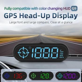 NEW-G9 Auto HUD система помощи при безопасном вождении Головной дисплей автомобильный спидометр Сигнализация светодиодный дисплей подходит для всех автомобилей
