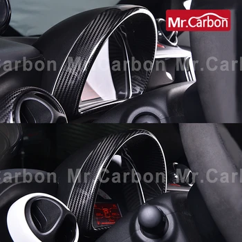 Защитный чехол для автомобильного тахометра, декоративные изделия из углеродного волокна для Mercedes Smart 453 Fortwo Forfour, аксессуары для интерьера автомобиля