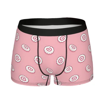 Кавайные Розовые трусы Narutomaki, Хлопковые трусики, Мужское нижнее белье, шорты-боксеры