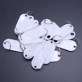 белый портативный пластиковый брелок для ключей, идентификационные бирки, 20 штук