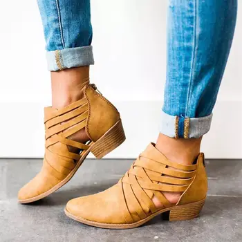 Женская обувь, полусапожки, женские осенние туфли, однотонные римские тонкие туфли до щиколотки 2021 года выпуска