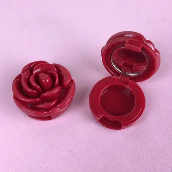 Пустой футляр для теней в форме цветка розы, коробка для губной помады, косметический упаковочный контейнер, Многоразовый дозатор основы для макияжа с