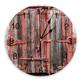 Краска для деревянных дверей Ретро Настенные часы из ПВХ Современный дизайн Настенные часы для гостиной Домашний декор Настенные цифровые часы