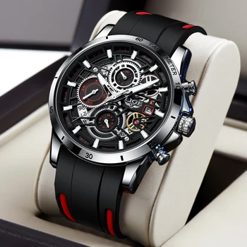 Лидирующий бренд LIGE, роскошные кварцевые часы, модные повседневные часы для мужчин, водонепроницаемые спортивные светящиеся часы, мужской хронограф Reloj Hombre + коробка
