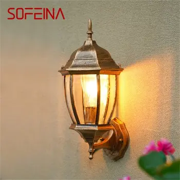 SOFEINA, классический уличный настенный светильник, водонепроницаемый IP65, Ретро-бра, Декоративное освещение для крыльца дома
