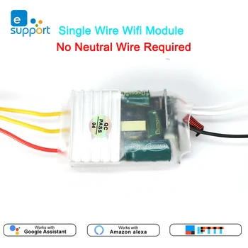 eWeLink Single Live Fire Wire wifi Модуль 1 2 3 Банды RF433mhz Нет Необходимости В Нейтральном Проводе, МИНИ-Выключатель Света своими руками, Голосовое Управление от Alexa