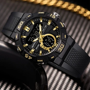 Модные военные часы для мужчин, водонепроницаемый будильник с датой, 2 времени, электронные часы, Спортивные цифровые часы на открытом воздухе, Reloj Hombre