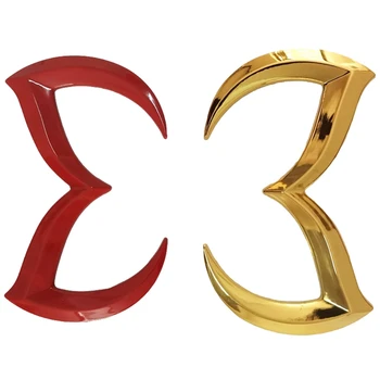 2 Шт Evil M Логотип, Эмблема, Значок, наклейка для кузова автомобиля Mazda, Наклейка на задний багажник, Наклейка, Табличка с именем, Декор Красный и золотой