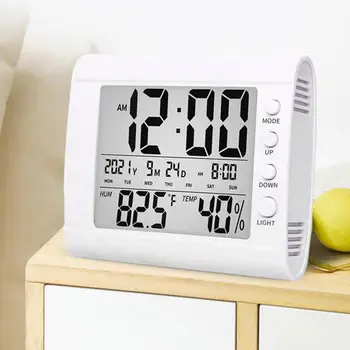 Будильник Высокоточный дизайн подсветки Контроль температуры ABS Цифровой будильник Измеритель температуры и влажности для дома