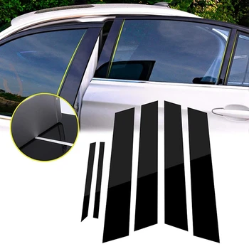 6 шт., накладка на оконные стойки, для Honda Civic 2006-2011, накладка на боковую дверь, глянцевый черный