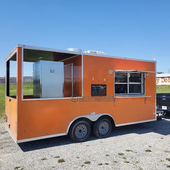 Передвижной продовольственный прицеп Тележка для уличной еды Тележка для продажи мороженого, пиццы и соков Уличный продовольственный грузовик с полностью оборудованной кухней