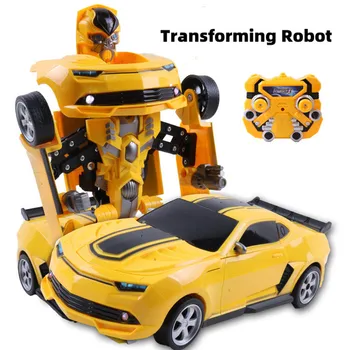 1: 14 Деформационный автомобиль с дистанционным управлением, робот-деформатор с одним ключом, Светомузыкальная игрушка с дистанционным управлением, вращающийся трюк, радиоуправляемая машина, игрушка для детей