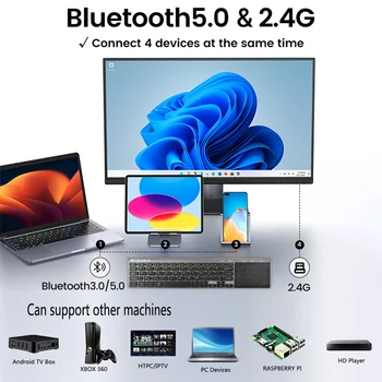 Мини-клавиатура Bluetooth, беспроводная, портативная, легкая, со встроенной сенсорной панелью, совместимая с Apple TV, PS4, смартфонами