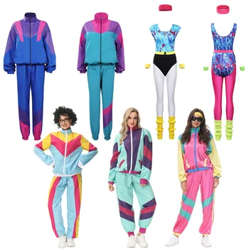 80-е, 90-е, хиппи-диско, костюм для косплея, топы, брюки, спортивная одежда, ретро-хип-хоп комбинезон, женский карнавальный костюм на Хэллоуин Dsguise