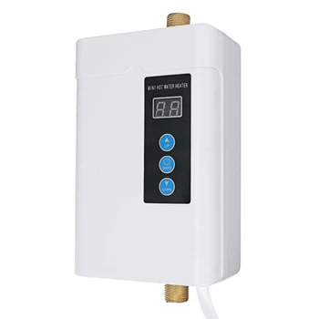 Электрический водонагреватель EU Plug Мощностью 4000 Вт 220 В, безцилиндровый водонагреватель мгновенного нагрева воды, Смеситель для душа, термостат для нагрева воды, белый
