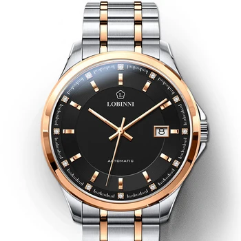 мужские наручные часы, мужские автоматические наручные часы LOBINNI man роскошные механические водонепроницаемые наручные часы Switzerland relogio masculino