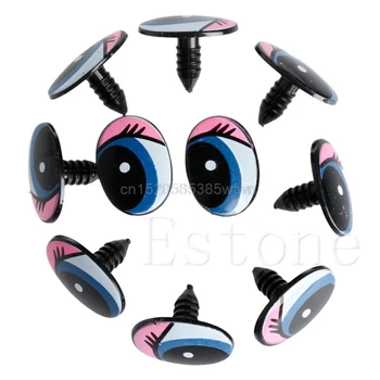 5 пар (10шт) Овальных Синих Безопасных Пластиковых глаз Игрушечные Куклы Dolls Eyes DIY 24x18 мм #HC6U # Прямая доставка