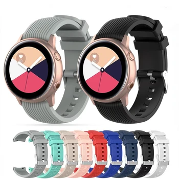20 мм силиконовый ремешок для Samsung Galaxy watch 6 5 4 Active 2 40 мм Amazfit GTR 42 мм браслет для спортивных часов Huawei watch 42 мм