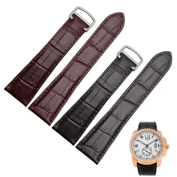 Ремешок для часов из воловьей кожи подходит для ремешка для мужских часов Cartier W7100060 22 мм 23 мм 24 мм 25 мм