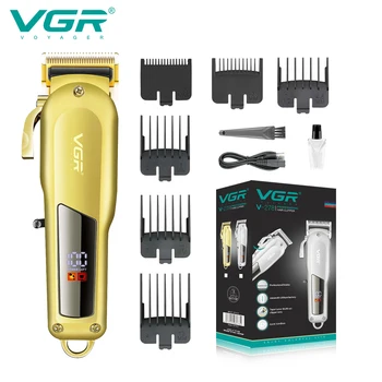 VGR Машинка для стрижки волос Профессиональная машинка для стрижки волос Регулируемая Машинка для стрижки волос Беспроводная машинка для стрижки волос Перезаряжаемый парикмахерский триммер для мужчин V-278