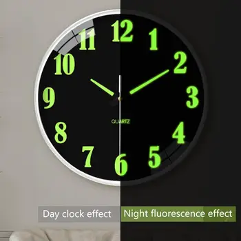 Отличные светящиеся часы, легко читаемые настенные часы С большим циферблатом 30 см, настенные светящиеся бесшумные цифровые часы Декоративные