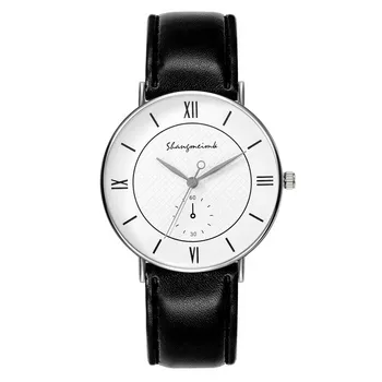 Роскошные мужские часы Модные простые водонепроницаемые часы с круглым циферблатом, кожаный ремешок, модные наручные часы, часы со спортивным циферблатом Reloj Hombre