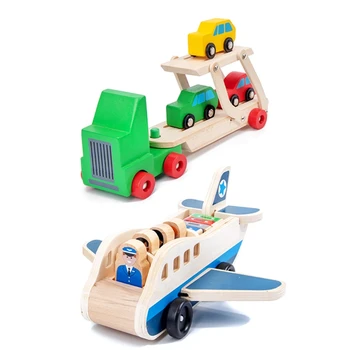 Деревянная модель транспортного средства/самолета, ударопрочная реалистичная игрушка в подарок мальчикам