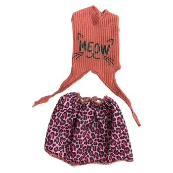 Кукольное платье NK, 1 шт., новейшая рубашка с рисунком кота, высококачественная юбка, аксессуары, Одежда для куклы Барби, ткань, Подарочная игрушка для маленькой девочки