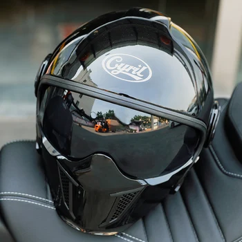 Ретро мотоциклетный шлем Dark Knight Индивидуальность Крутой Универсальный всесезонный Унисекс Износостойкость и защита от падения