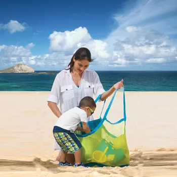 Детская пляжная игрушка с песком, Сетчатая сумка, Складной Сетчатый рюкзак для хранения мелочей, Переносная сетчатая сумка для хранения уличных сумок для плавания