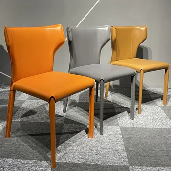 Итальянское минималистичное кресло-седло, кожаное кресло, современный минималистичный маленький семейный обеденный стул, скандинавская интернет-знаменитость ins leather