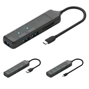 USB-Концентратор Type-C Expansion Dock OTG Адаптер Быстрой Передачи Данных Для Устройства Чтения Карт SD/TF, Многопортовый Разветвитель Для Портативных ПК, U-Диск