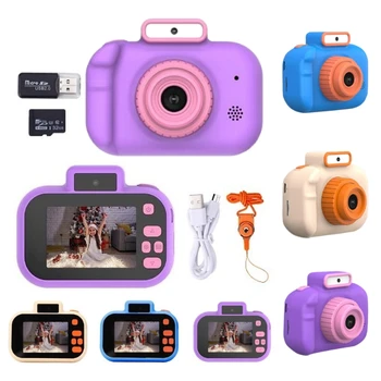 Фронтальная задняя двойная камера высокой четкости 4000 Вт, 2-дюймовый HD IPS экран, цифровая детская камера, USB-зарядка с ремешком, детские игрушки