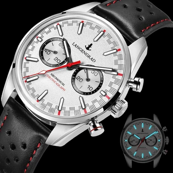 Модные мужские часы с хронографом Red Star Racing Speed 1963, сапфировое стекло с 3D-куполом, механизм ST1901, Суперсветящийся Водонепроницаемый