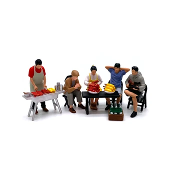 Масштаб 1:87, Компания, создающая команду, друзья, люди для барбекю, соответствующая фигуре Сцена, Коллекционная модель, подарочная мини-кукла, креативные игрушки