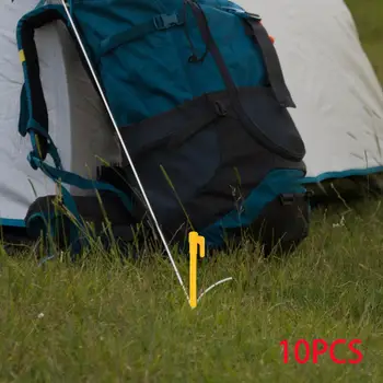 10x Грунтовых колышков, гвозди для палатки, украшения для палаток, колышки для сада, палатки для кемпинга, гвозди для гамаков, сетка, брезент для навеса.