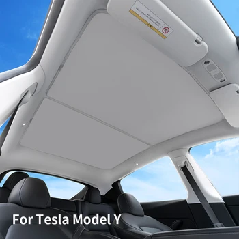 Для Tesla Модель Y 2019-2022 2023 Люк в крыше солнцезащитный козырек Стеклянная крыша солнцезащитный экран Автомобильный люк в крыше Солнцезащитный козырек Автомобильные аксессуары