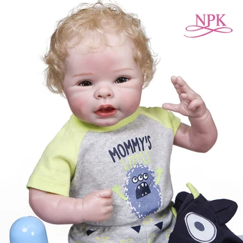 NPK 55 СМ новорожденное мягкое тело bebe doll reborn baby boy размер куклы светлые укоренившиеся волосы детализированная 100% коллекционная художественная кукла ручной работы