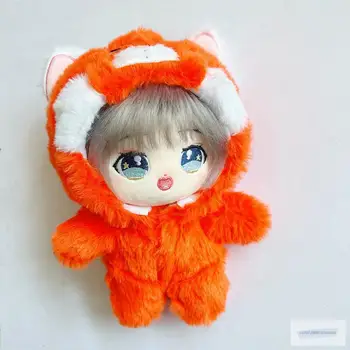 Милая 20-сантиметровая Корейская кукла-идол Плюшевая игрушка Одежда Мягкое животное Оранжевая панда цельная одежда Куклы Одежда Детские игрушки Подарки Куклы