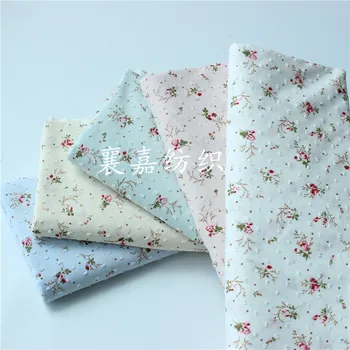 140x50 см Новая маленькая хлопчатобумажная ткань с цветочной розой в горошек для шитья детской одежды, женской рубашки, юбочной ткани