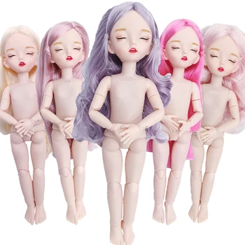 28-Сантиметровая кукла Sleep Baby с макияжем, волосы цвета розового золота, 1/6 Кукла с обнаженным телом, игрушки для наряжания детей