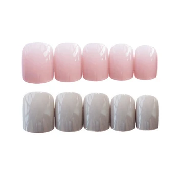 Светло-розовые и серые накладные ногти Материал ABS Нетоксичные ногти без запаха для свадеб и вечеринок