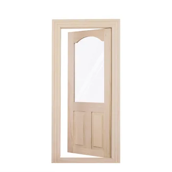 1: 12 кукольный домик мини-мебель обычная заготовка diy межкомнатная деревянная дверь стеклянная дверь