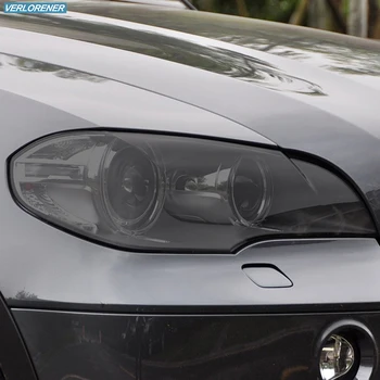 2 Шт. Защитная пленка для автомобильных фар с дымчато-черным оттенком, Виниловая прозрачная наклейка TPU для BMW X5 E70 M 2006-2013 Аксессуары