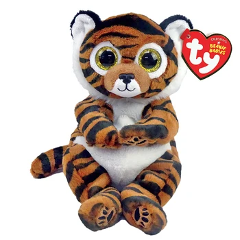 15 см Плюшевая игрушка Ty Beanie Bellie Clawdia Big Eyes, мягкая милая кукла-животное, Коричневый Тигр, Рождественские и новогодние подарки для детей