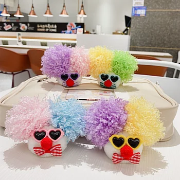 Оригинальный креативный двухцветный брелок-клоун с взрывной головкой, Плюшевая сумка-шарм, Персонализированный мультяшный подарок, Забавные Интересные игрушки